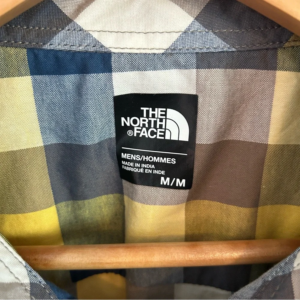 The North Face Blue Yellow Plaid Shirt. Size Medium.